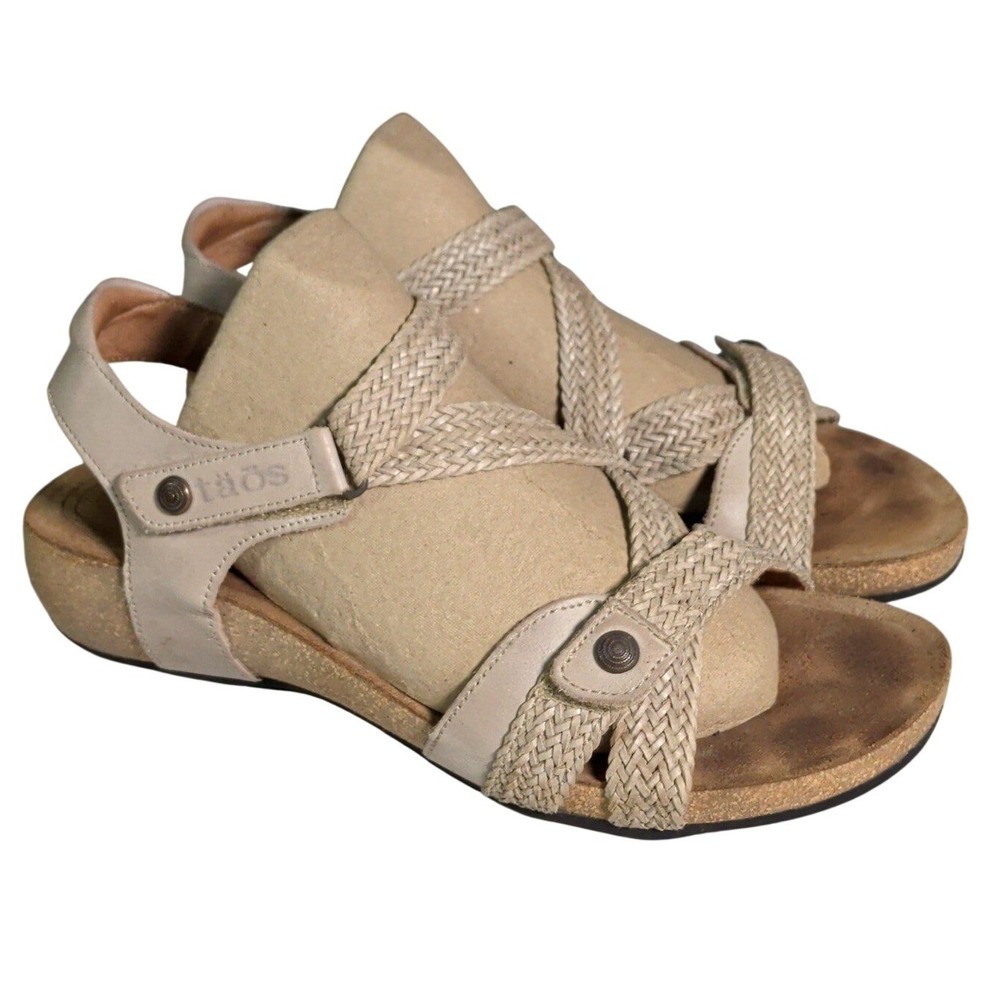 Taos Trulie Sandals Sandal Womens Size 9 Braided Strappy Slingback Cork Wedge